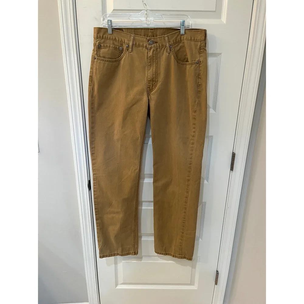Levis‎ 514 Straight Fit Pants Mens 36x32 Tobacco Brown Tan Cotton Twill